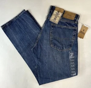 NWT Polo Ralph Lauren The Classic Fit Men’s Denim Jeans Blue Patchwork Sz. 31x30 - Picture 1 of 4
