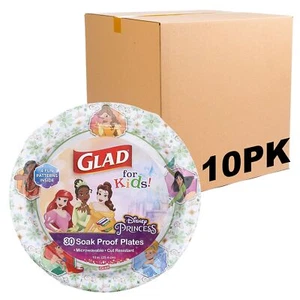 Glad for Kids Disney Princess 10” Paper Plates Disney Princess 30 Count 10 Pack - Picture 1 of 6