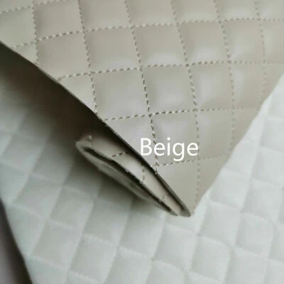 Tela de tapicería de coche de cuero PU acolchada de 1 yarda material de costura cuadrado de diamante- Foto 1 de 4