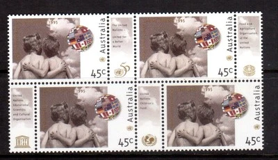 AUSTRALIA 1995 ON Childrens Fund bloque 4 diff tabs MUH Foto 1 de 2