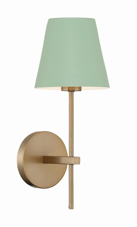 Xavier 1-Light Wall Sconce in Vibrant Gold with Green - Изображение 1 из 1
