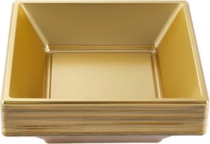 N9R 50 Count Gold Square Plastic Serving Bowls, 12 Oz Disposable 12 OZ,  - Picture 1 of 6