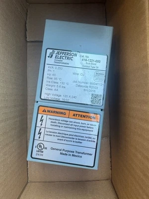 Jefferson 426-1221-000 .25 KVA 1PH 120x240 PRI, 16/32 SEC Buck Boost Transformer - Image 1 of 3