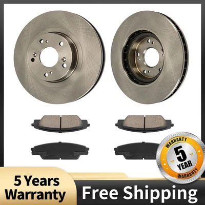 Kit de rotores de freno delanteros recubiertos y pastillas de cerámica para Acura RSX 2002 2006 2L 6 piezas Foto 1 de 4