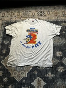 Maglietta Vintage Sonic The Hedgehog 2 Uomo XL Bianca Sega 1992 Videogioco Promo Tee - Foto 1 di 4