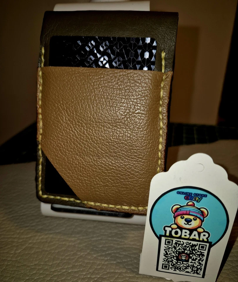  Leather Bifold Wallet for Men Minimalist Rustic card holder Handmade+12cardspac - Image 1 of 4