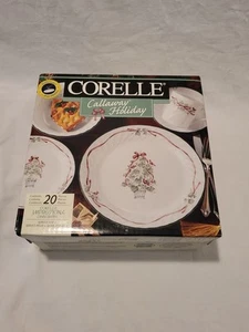 VTG NEW NIB 1999 Corelle Impressions Callaway Holiday 20 Piece Dinnerware w/ Box - Picture 1 of 20