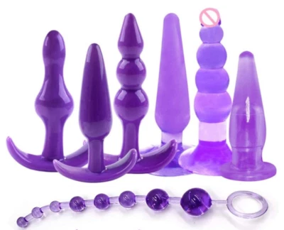 Kit de Entrenador Anal para Principiantes Set Plug Consolador Cuentas Masajeador de Próstata Juguetes Sexuales Foto 1 de 4