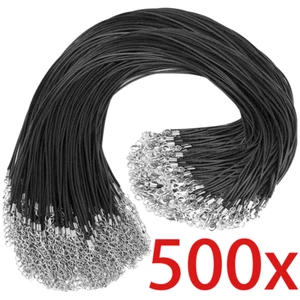 500x Necklace Braided Imitation Leather Rope Jewelry Making Chain Cord w/Clasps - Picture 1 of 4