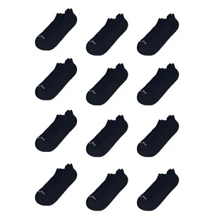 12 PK Wholesale Men's LG 9-11 Fitsok Black Cushioned Athletic Performance Socks - Picture 1 of 4