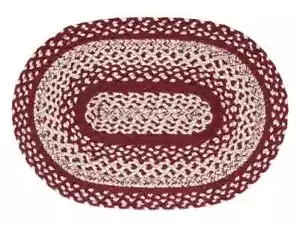 Cortland geflochtener Flächenteppich von IHF Teppiche. 4' x 6' ovaler Teppich. Rot, beige/braun - Bild 1 von 1
