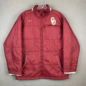Vintage Nike Team Oklahoma Sooners Puffer Jacket Swoosh Embroidered Logo Size XL - Picture 1 of 11