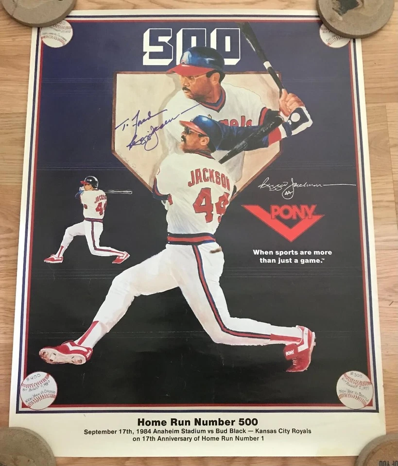 Pony California Angels Reggie Jackson 500 Home Run Signed Poster/Free Shipping! - Image 1 of 1