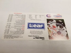 Calendario de bolsillo menor de béisbol Columbus Clippers 1992 - hoja/WBNS - Imagen 1 de 2