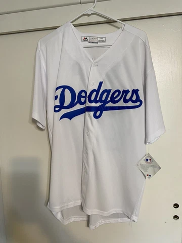 MENS Medium MAJESTIC MLB GENUINE L.A. DODGERS MATT KEMP SEWN WHITE JERSEY Cover