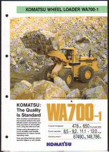 Folleto pala cargadora de ruedas Komatsu ""WA700-1 - Imagen 1 de 1