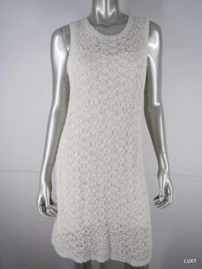 Theyskens Theory Kleid Spitze Gr. M NEU elfenbein Etui ärmellos Häkel locker Strick - Bild 1 von 11