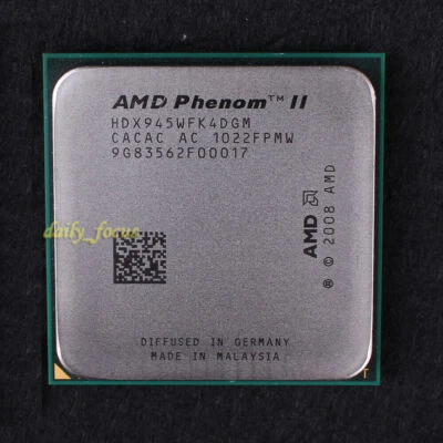 AMD Phenom II X4 945 3 GHz HDX945WFK4DGM CPU Processor 4000 MHz Socket AM3 2 MB - Image 1 of 2