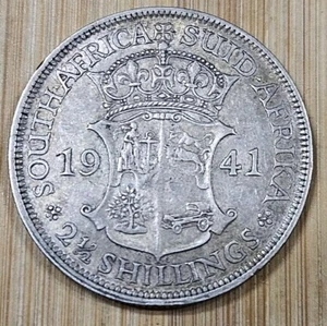 1941 South Africa 2 1/2 Shillings Silver George VI - Picture 1 of 4