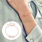 Rose Gold Plated Infinity Friendship Lover Charm Bracelet Adjustable Cable Chain