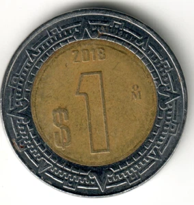 Mexico - 2018Mo - $1 Peso - Bimetallic - #14717 - Picture 1 of 2