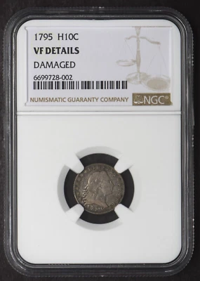 Media moneda de diez centavos cabello suelto 1795 - NGC VF detalles - COINGIANTS - Foto 1 de 2