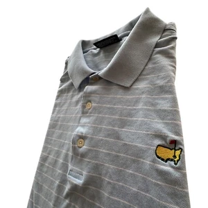 Masters Collection Polo Mens Size XL Golf Augusta National Cotton SS Blue Stripe - Picture 1 of 10
