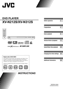 JVC XV-N212S XV-N312S DVD Player Owners Instruction Manual Reprint - Picture 1 of 1
