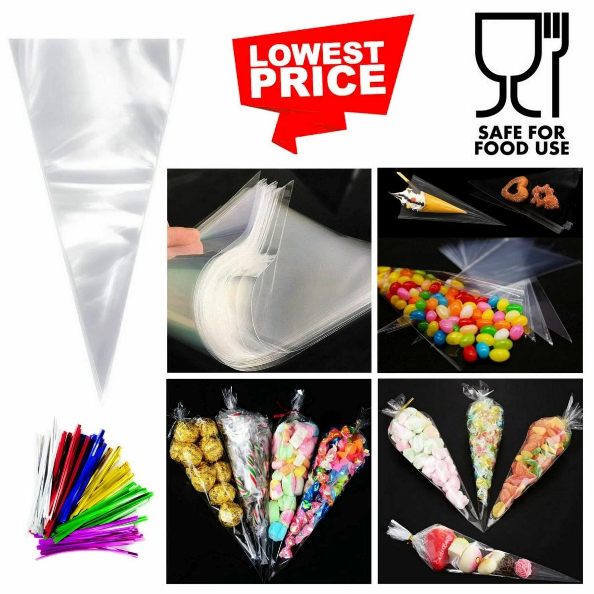 Jumbo Geschenktüte Aus Plastik – Süßigkeiten-Party Design, 111,8 X 91,4 Cm, Für übergroße Geschenke