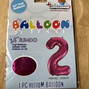 XL 34" Jumbo Number 2 Pink Foil Balloon Party Decorations - Picture 1 of 5