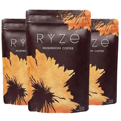 RYZE SUPERFOODS RYZE Mushroom Coffee - Organic Coffee 30 Servings - Lions Mane Reishi Cordyceps