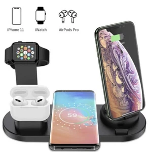 Wireless Charger Rotatable Dock 4 in 1 QI Charger Phone Holder - Universal - Picture 1 of 6
