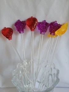 Drink Stirrers Vtg Marked Taiwan Acrylic abt 8 in tall - Picture 1 of 4