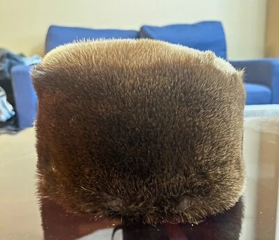 Настоящая речная выдра меха казачья шляпа размер L шелковая подкладка реальный шкура - Изображение 1 из 4