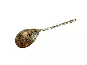 Imperial Russian silver niello spoon 84 Zolotniki Russia Mid 19th century - Picture 1 of 8