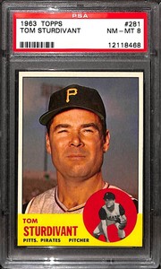 1963 Topps #281 Tom Sturdivant PSA 8 12118468