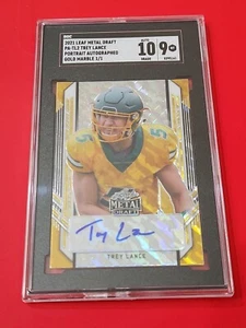 Trey Lance 2021 Leaf Metal Draft Gold Marble Auto 1/1 SGC 9/10 Auto, NDSU, 49ers - Bild 1 von 10