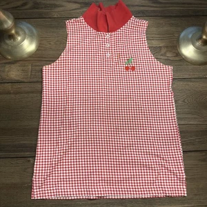 Vintage GAP Girls Red And White Check Sleeveless Collared Snap Shirt Size M - Picture 1 of 4