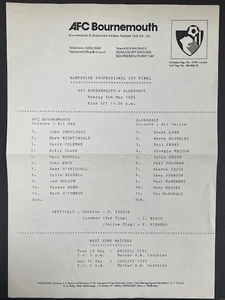 1985/86 BOURNEMOUTH V ALDERSHOT 05-05-1986 HAMPSHIRE PROFESSIONAL CUP FINAL - Imagen 1 de 1