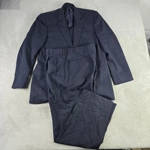 Brooks Brothers Madison Fit Brooks Cool Navy Blue Pinstripe Wool Suit Sz 42R - Picture 1 of 19