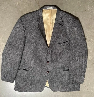 Blazer Orvis Harris Tweed XXL 50/52 Gris Azul Lana Espiga 3 Botones De Colección Foto 1 de 4