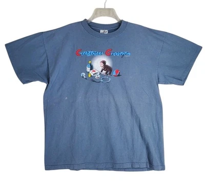 Camiseta De Colección Y2K Curious George Para Hombres XL Azul Cuadrada Enfermera Médica Médica Médica Doctora Hecha en EE. UU. Foto 1 de 4