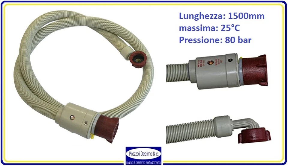 Tubo Carico con Acquastop Lavatrice Lavastoviglie Universale Lungh. 1500mm - Immagine 1 di 1