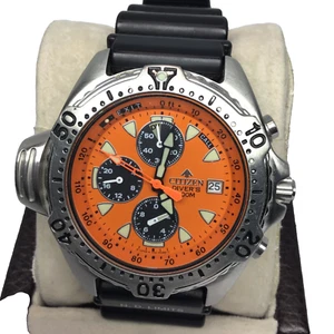 Citizen Promaster 3745-S012821 Orange Dial Chronograph Men's Watch - Picture 1 of 15