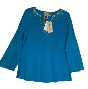 Original Anthony Damen grün bestickt Pailletten Tunika Größe Small - Bild 1 von 7