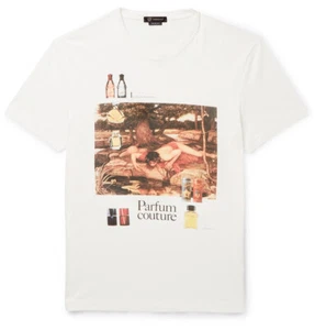 Versace Slim-Fit Printed Cotton-Jersey T-Shirt Parfum Couture Medium - Picture 1 of 6