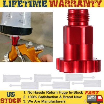 Pistola pulverizadora coche roja adaptador taza sistema de pintura automotriz 16 mm 1,5 mm rosca externa Foto 1 de 4