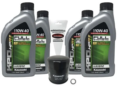 Kawasaki OEM Full Synthetic Oil Change Kit for 2000-2022 Ninja ZX-6R - Image 1 of 2