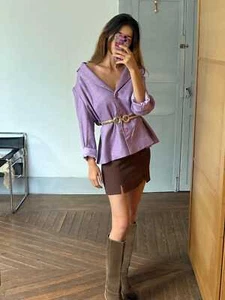 Blazer Mujer Morado Vintage, Chaqueta Retro Esperanza Marcos Hecha en España, Años 90 - Imagen 1 de 10