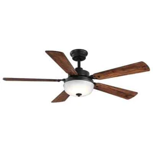 Archie 52 in. Integrated LED Indoor Venetian Bronze Dual Mount Ceiling Fan - Picture 1 of 12